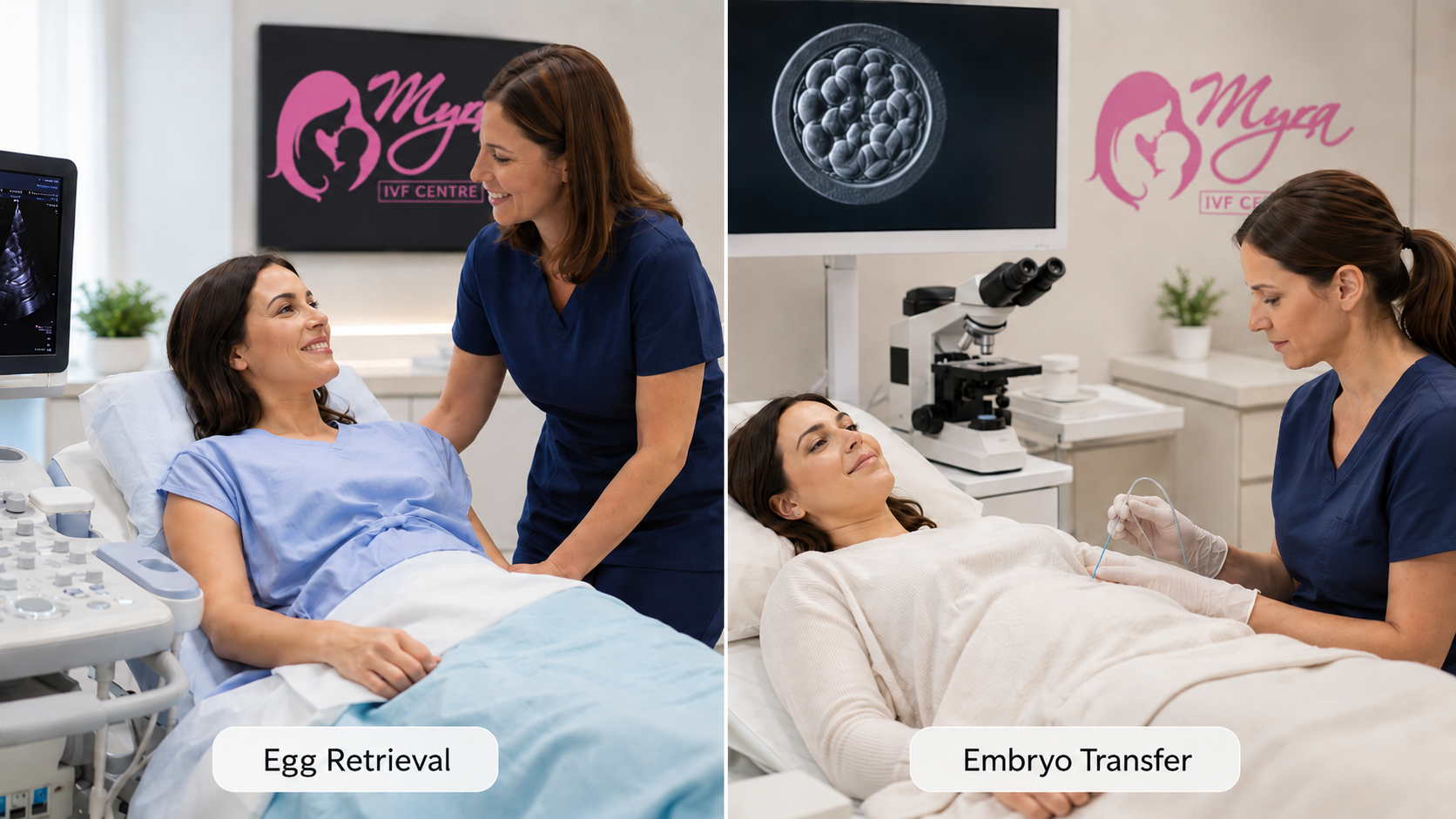 Step-by-step egg retrieval and embryo transfer during IVF at Myra IVF Centre Kenya